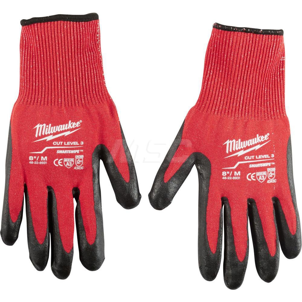 Milwaukee Gloves: Size Medium, ANSI Cut A3, Nitrile, Nylon 12 Pairs 48-22-8931B