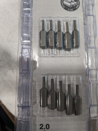 WIHA Hex Screwdriver Insert Bits 5 lots of 10pc: 1/4" Drive, 1" OAL 71306