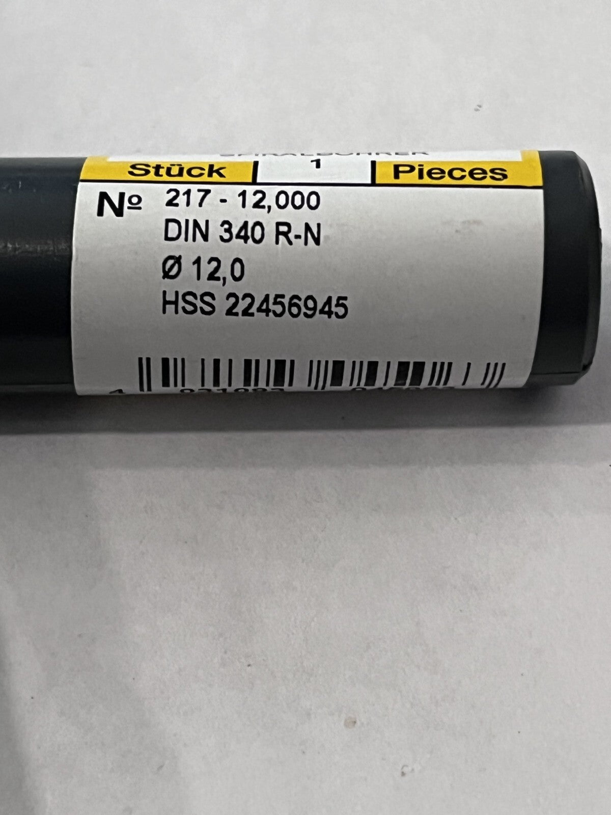 Guhring Taper Length Drill Bit: Series 217, 12.1 mm Dia, 118 ° Point HSS