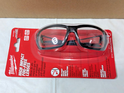 BOX OF 6 Milwaukee Performance Clear Safety Glasses Fog-Free Lenses 48-73-2020
