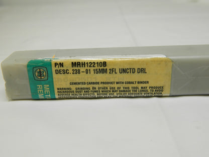 Metal Removal Carbide Coolant Drill 15mm x 16mm x 133mm 2FL MRH12210B