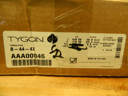 Tygon Plastic Tube 5/8" ID 7/8" OD 1/8" Wall Thickness Approx. 48