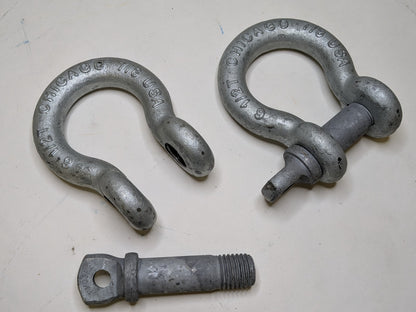 Lot of 2 Chicago Hardware 7/8" Screw Pin Anchor Shackle 6-1/2 Ton Cap. 2014