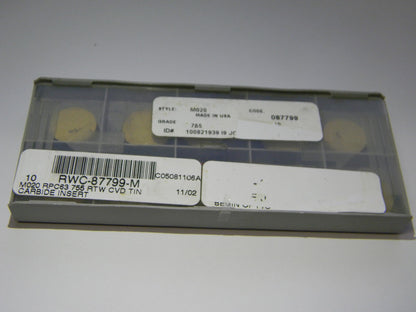 RTW Carbide Inserts RWC-87799-M M020 RPC63 Grade 755 Qty 10 087799
