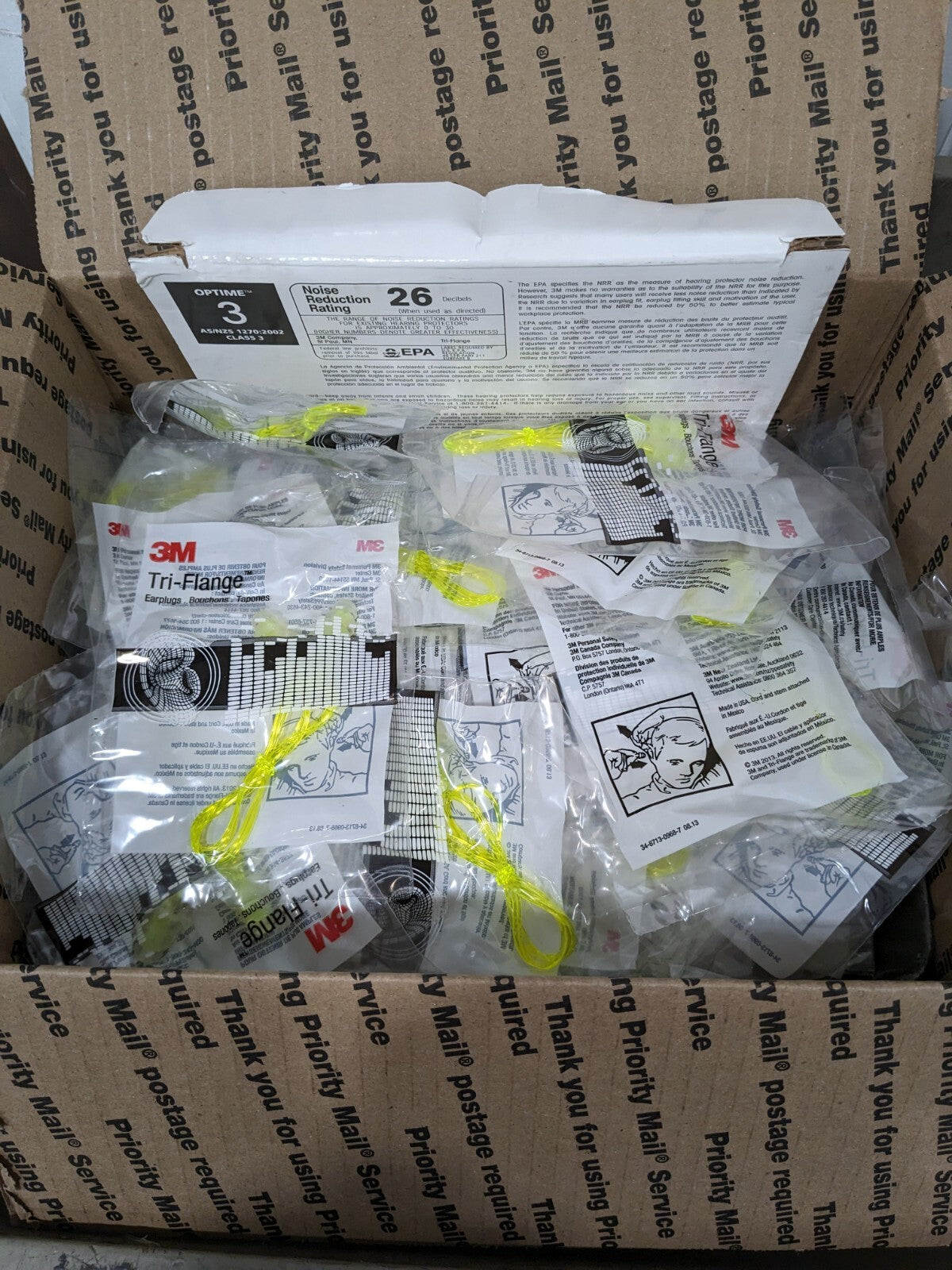 3M Earplugs: 26 dB, Foam, Flanged, Roll Down, Corded Qty 100 7000127187