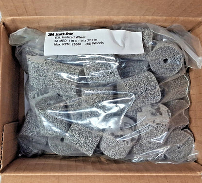 3M Aluminum Oxide Deburring Wheel 1" Dia 1" FW 3/16" QTY50 7000021281