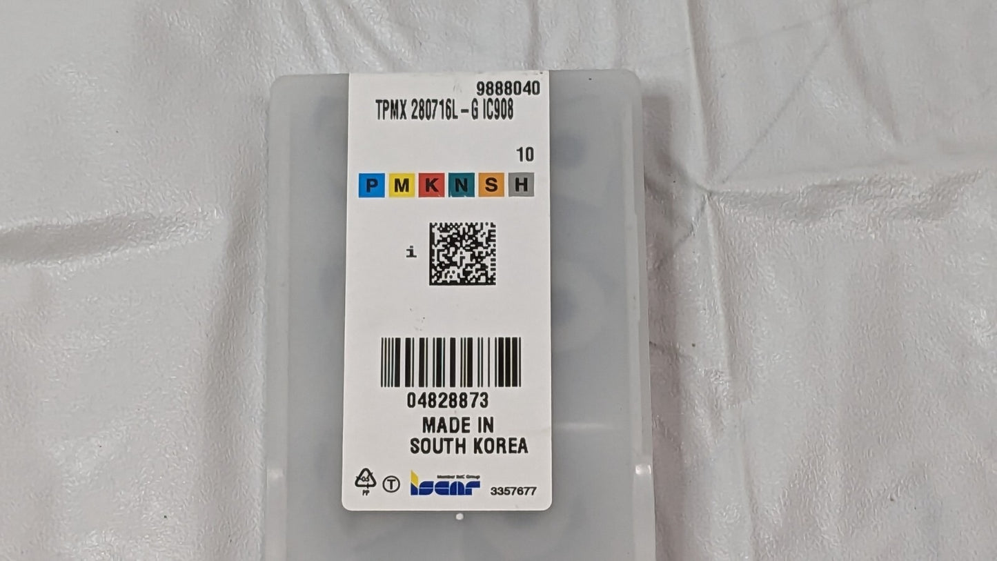 Iscar Carbide Indexable Drill Inserts TPMX 280716L-G IC908 QTY 10 4828873