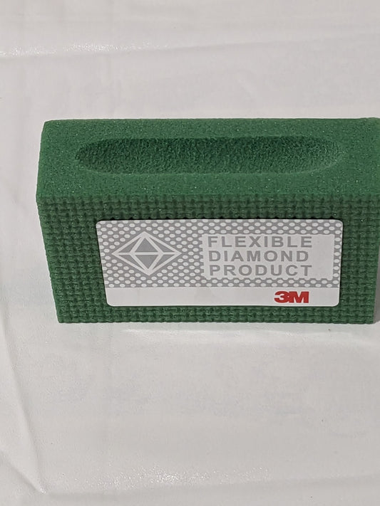 3M Diamond Hand Sanding Pad: 2-1/4" Wide, 3-3/4" OAL, Medium Grade 7000045664