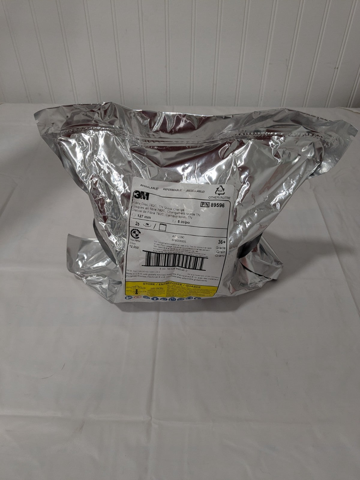 (25) 3M Fiber Disc: 5" Disc Dia, 5/8-11 Hole, Quick Change TN, 36 G 7100099036