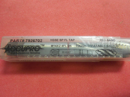 Accupro Spiral Flute Tap M14 x 2.0 D6 4FL HSS Bright #7926702