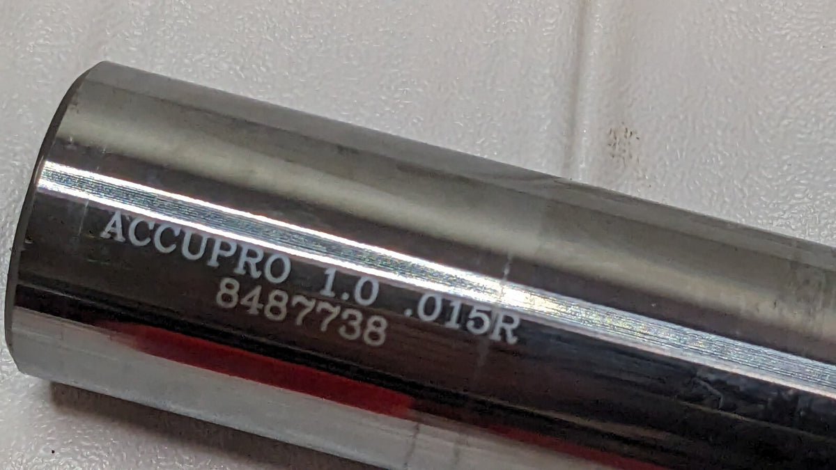 Accupro Carbide Corner Radius End AlTiN 1" X 1" X 2" X 6" 0.015R 4FL 8487738