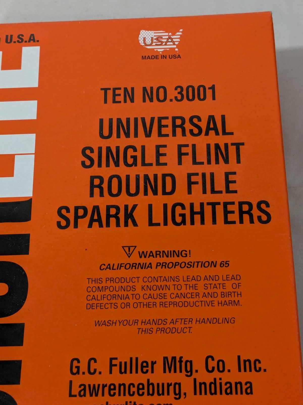 Shurlite Gray, Single Flint Striker Box of 10 NO.3001
