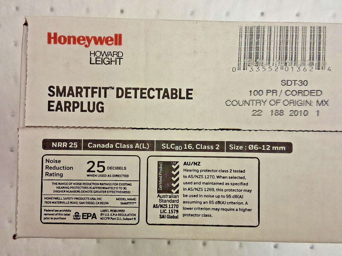 Howard Leight Thermoplastic Elastomer Chorded Flanged Earplugs QTY100 SDT-30