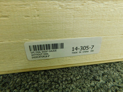 SPI Snap Gage 8 - 9 Range 7/16 x 9/16 Flat Carbide Anvils 14-305-7