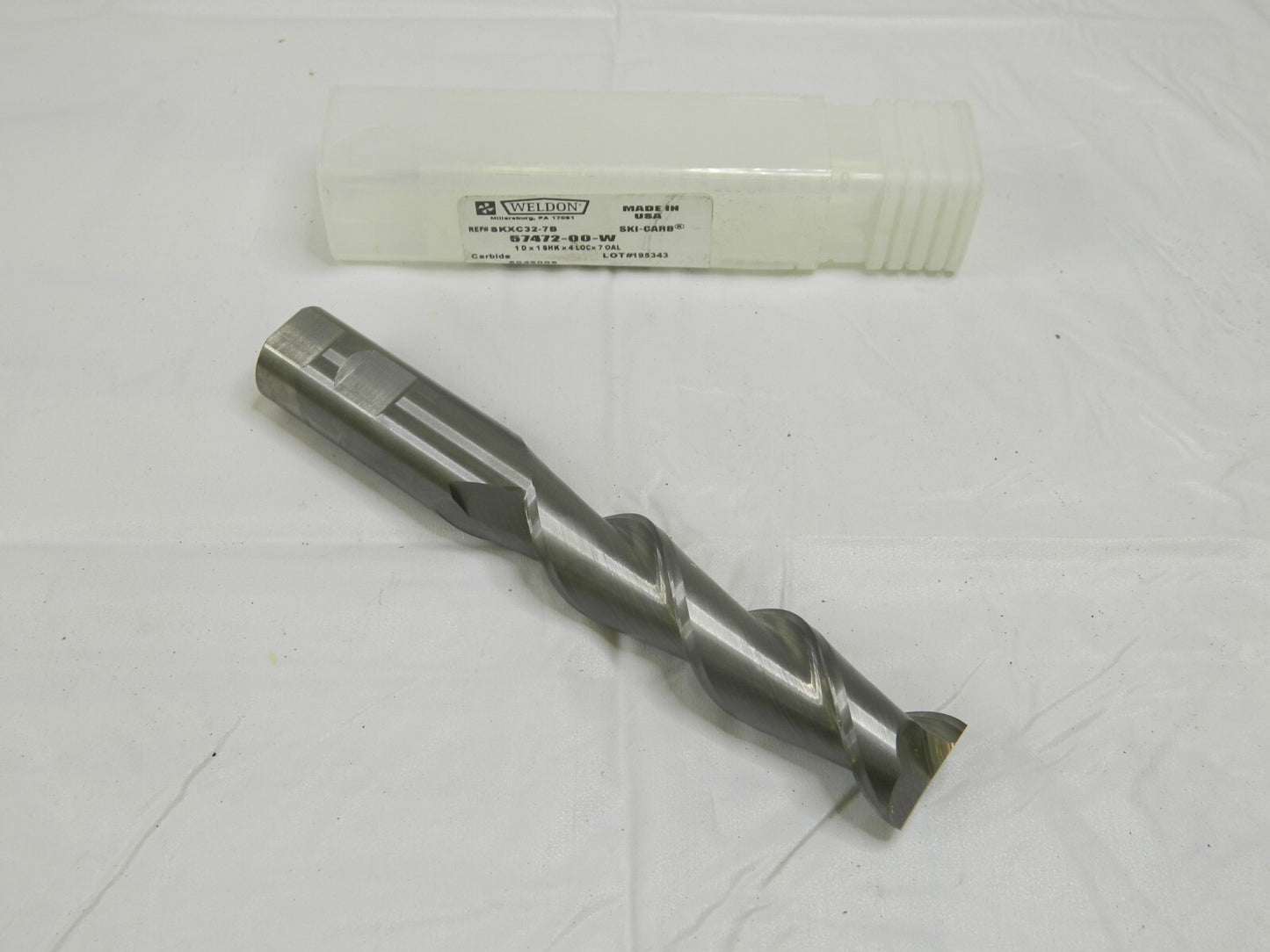 WELDON Square End Mill: 1 " Dia, 4 " LOC, 2 Flutes, Solid Carbide 57472-00-W