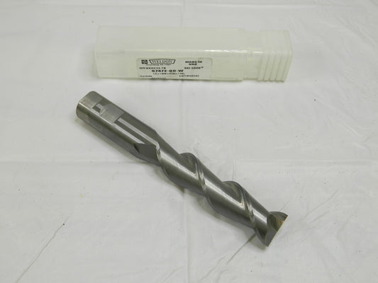 WELDON Square End Mill: 1 " Dia, 4 " LOC, 2 Flutes, Solid Carbide 57472-00-W