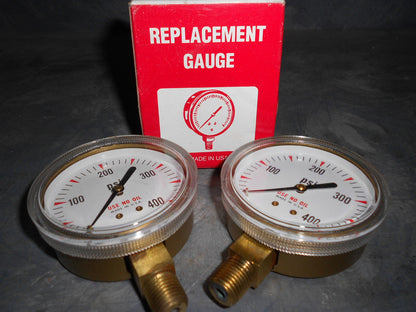 Precision  Pressure Gauges 2-1/2" 0-400psi Steel Lower Mount QTY 2 NTSG59