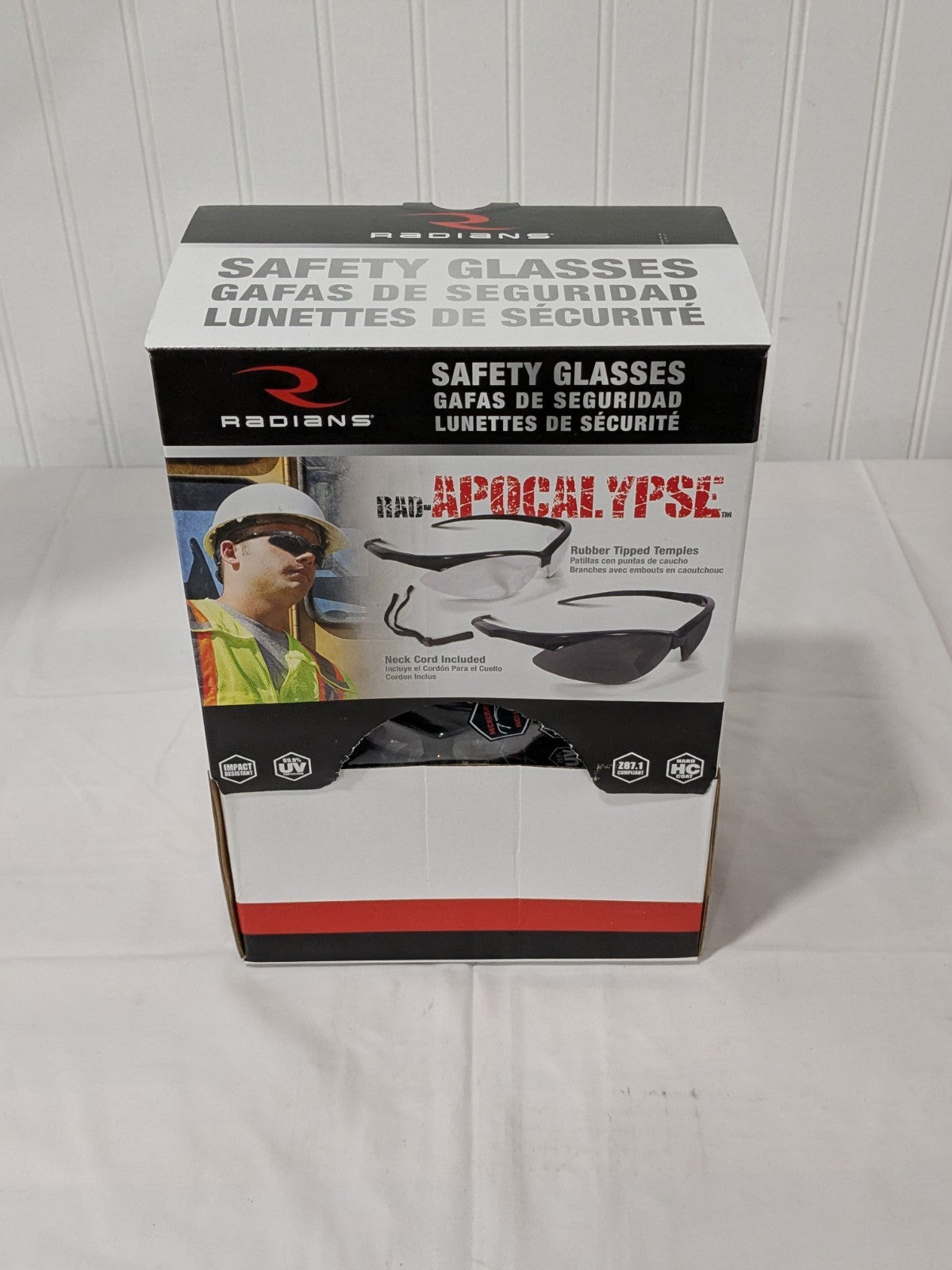 Radians Safety Glasses, Clear Lens, Black Frame Box of 12 AP1-10-GF12