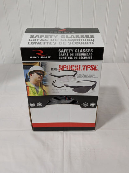 Radians Safety Glasses, Clear Lens, Black Frame Box of 12 AP1-10-GF12