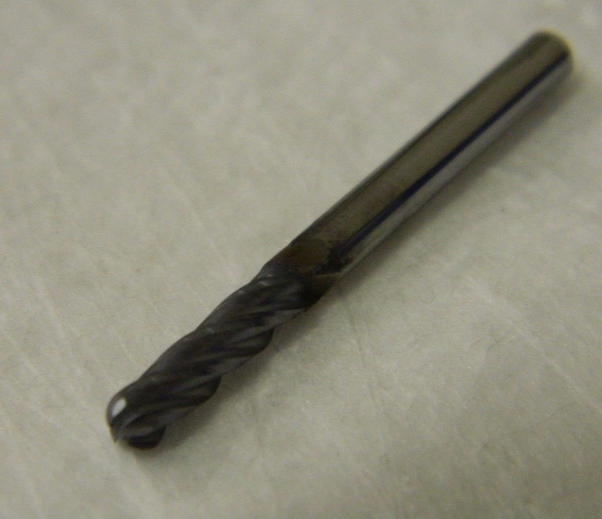 Metal Removal Ball End Mill 1/8" x 1/8" x 1/2" x 1-1/2" 4 Fl