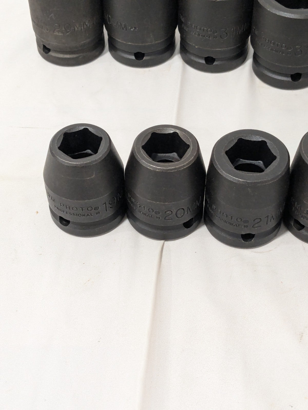 Proto Socket Set: Impact Standard, 16 Pc, 3/4" Drive, 19.00 to 36.00 mm J72103M
