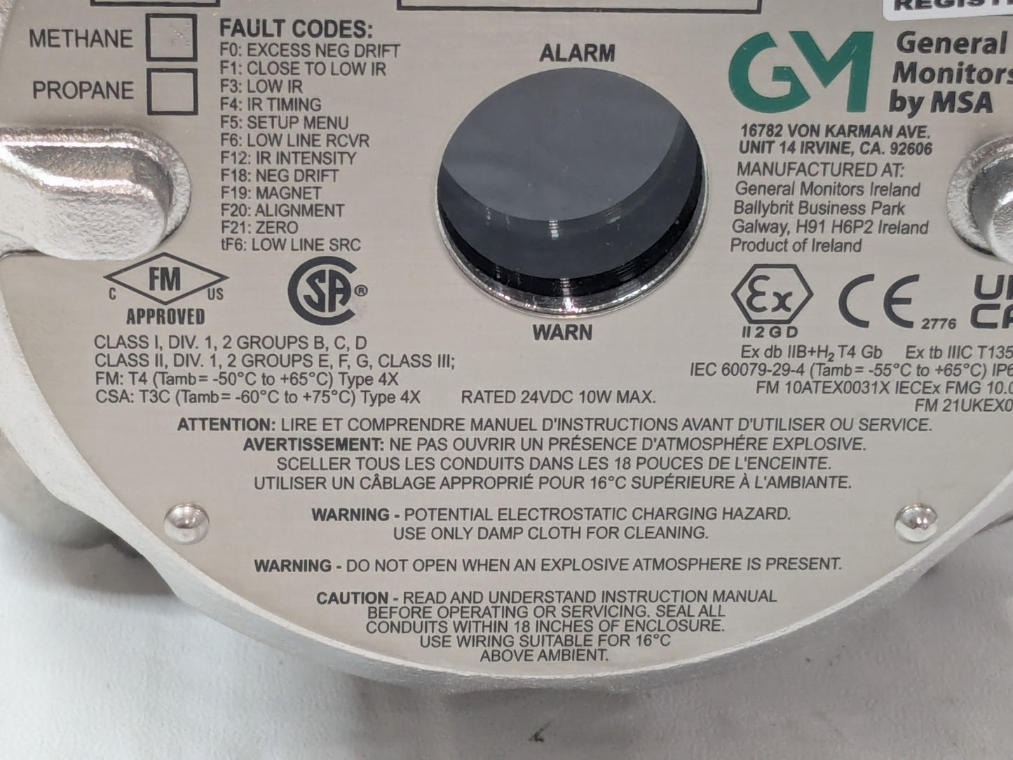 GENERAL MONITORS MSA IR5500 Open Path Infrared Gas Detector 329001-12