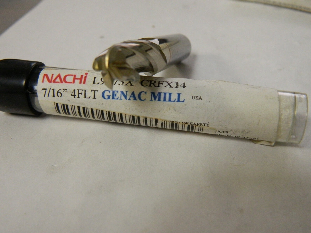 Nachi 4 Flute Carbide End Mill 7/16" X 7/16" X 1" 4FL  BN SG CTD