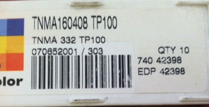 Seco Indexable Carbide Turning Inserts TNMA160408 TNMA332 TP100 Qty 10 42398