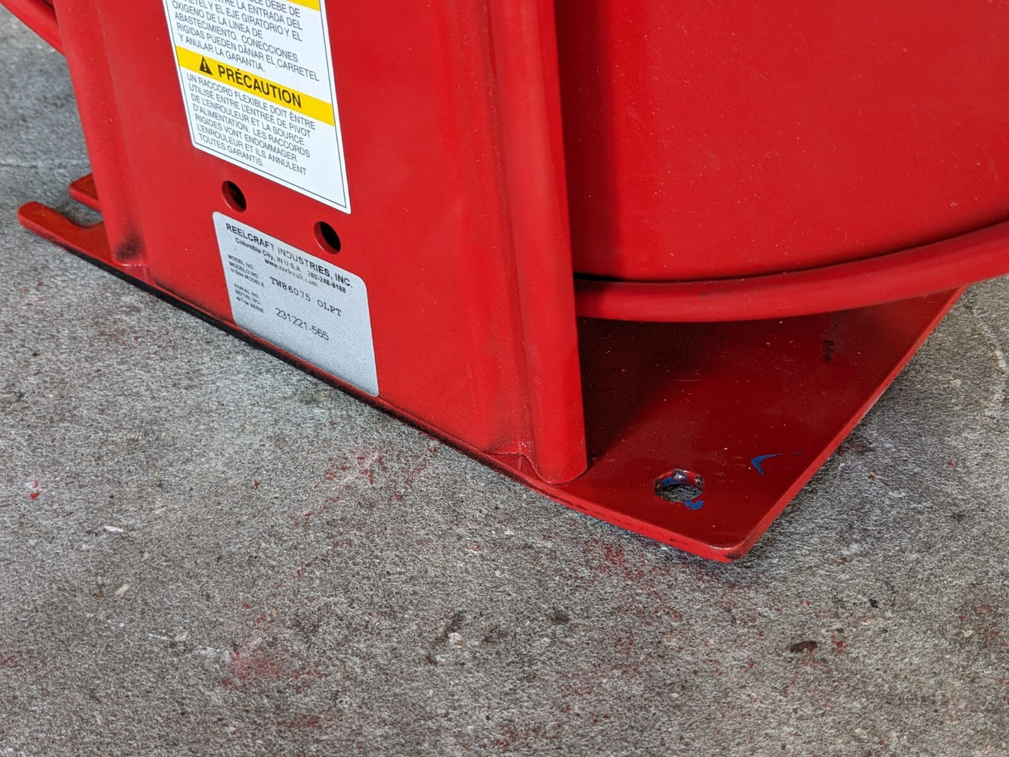 ReelCraft Twin Line Welding Hose Reel 75 Ft. x 3/8 In. TW86075 OLPT Used
