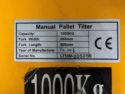 Wesco Manual Ergonomic Pallet Tilter 2200 lb. Capacity 272950 Parts / Repair