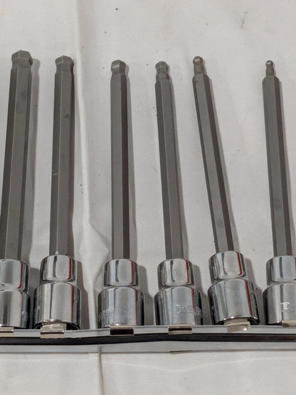Paramount Ball Hex Bit Socket Set: 3/8" Drive, 8 Pc, 3 to 10 mm Hex 35580141