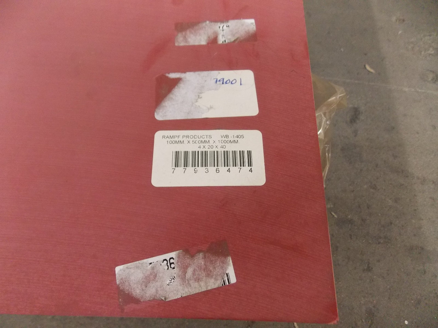 Pro-Grade Hard Polyurethane Plastic Sheet 1000 x 500 x 100 mm Red 77936474