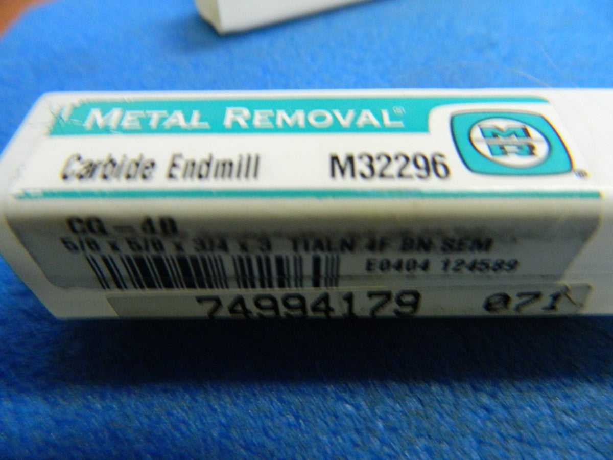 Metal Removal M32296 5/8" x 5/8" x 3/4" x 3" TiAlN 4-Flute B