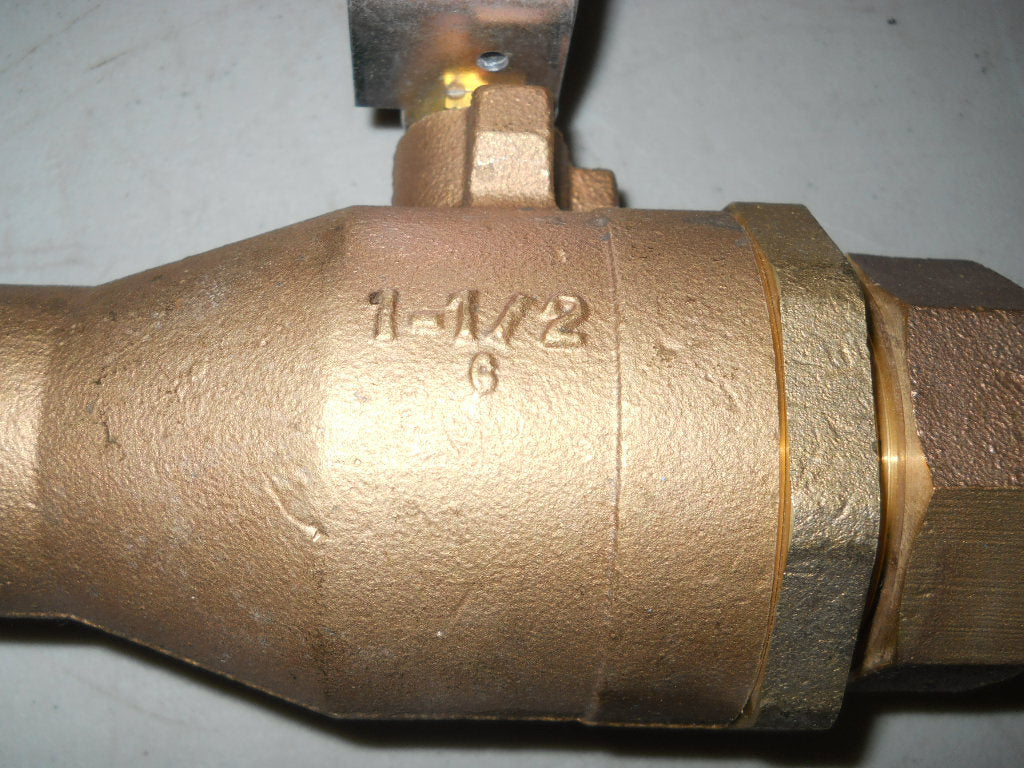 Nibco S58570SU 2-Piece Bronze Ball Valve Full Port 1-1/2" with Single Union