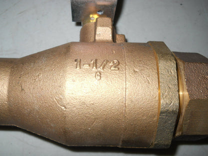 Nibco S58570SU 2-Piece Bronze Ball Valve Full Port 1-1/2" with Single Union