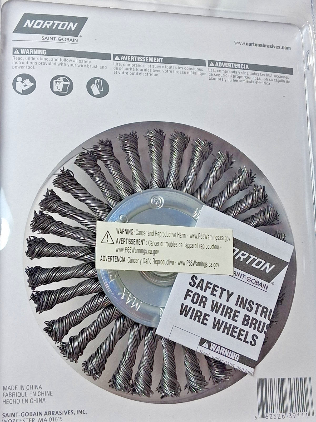 Norton Stringer Bead Wheel Brush 4-1/2" Wheel Dia 66252839111