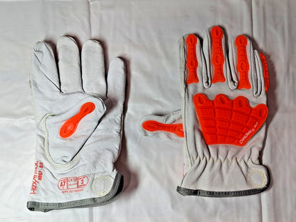 HexArmor Leather Impact Gloves Chrome SLT 4067 Cut A7 Size 9 L 1 PR QTY2 4067-L