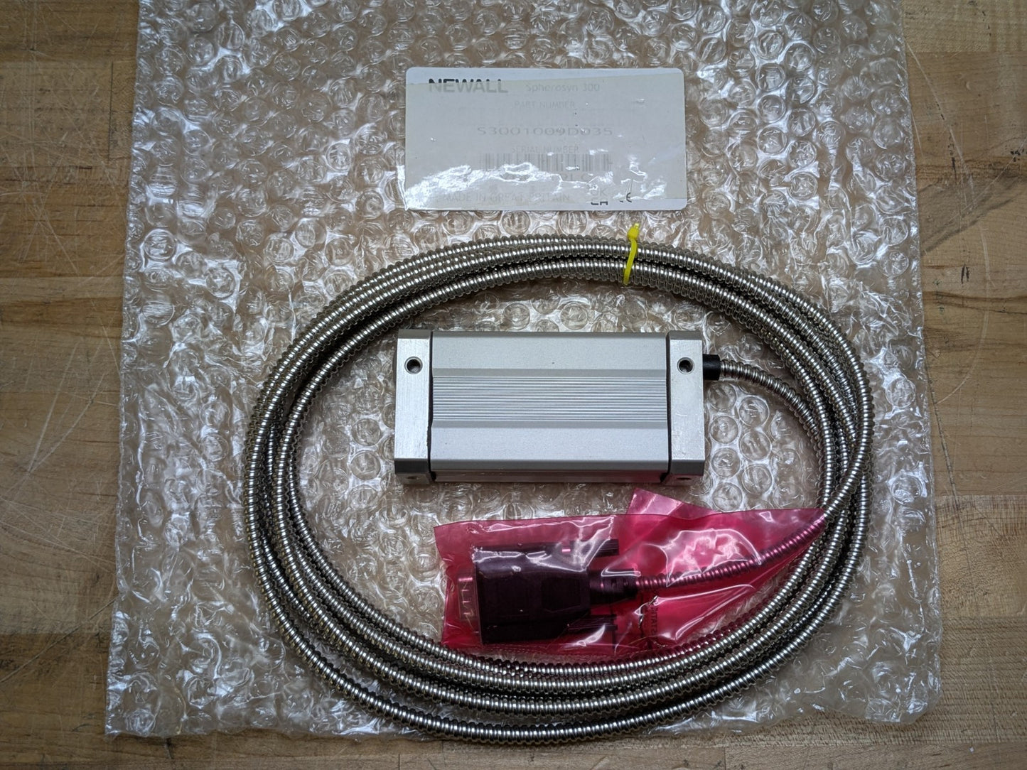 Newall Spherosyn 300 Encoder Reader Head w/ Armored Cable S3001009D035