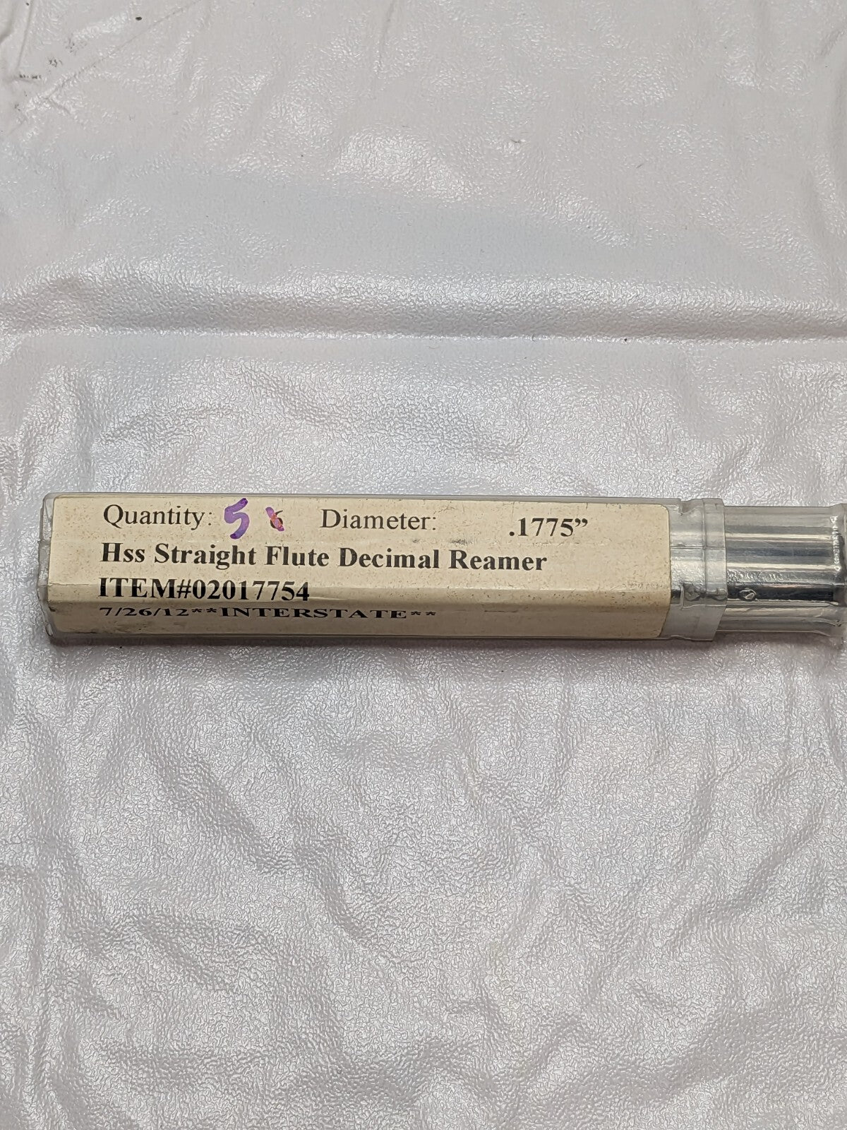 Interstate Chucking Reamer: 0.1775 Dia, Straight Flute Qty 5 02017754