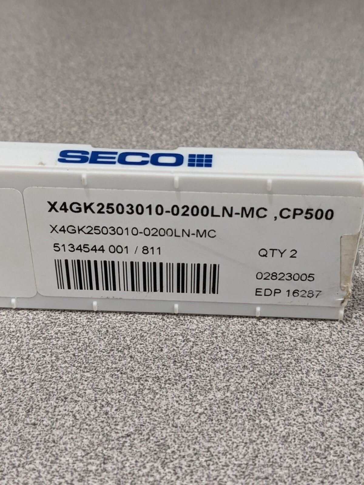 SECO Grooving Insert: X4GK2503010MC CP500, Solid Carbide Qty 2 02823005