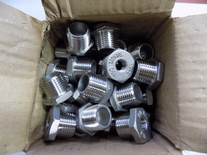 Merit Brass K614-0802 1/2" x 1/8" 150 Psi Hex Bushing Grade 316 Pipe F