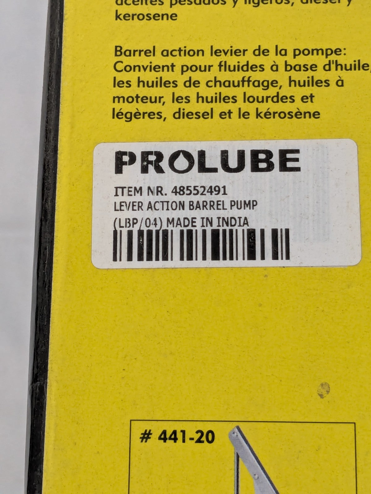 PRO-LUBE Alum/Steel Lever Hand Pump Oil Lubrication 0.10 Strokes/oz Flow LBP/04