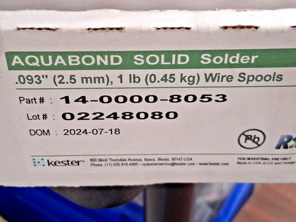 Kester SN95SB5 Lead Free Solid Solder Wire .093 Dia 14-0000-8053