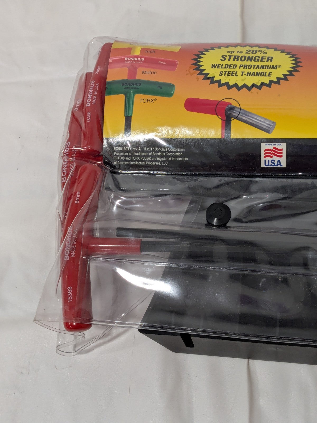 BONDHUS T-Handle Cushion Grip Hex Key Set 8 Piece 15389