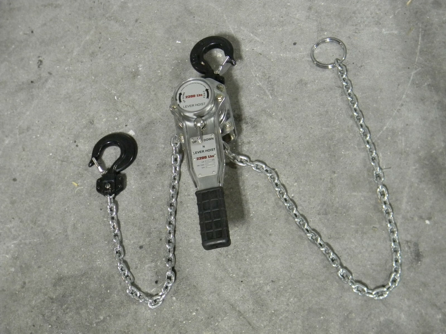 Chrome Plated Lever Chain Hoist 2200 lb Capacity 5 Ft. Lift