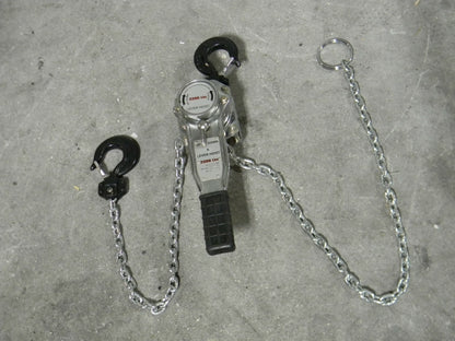 Chrome Plated Lever Chain Hoist 2200 lb Capacity 5 Ft. Lift