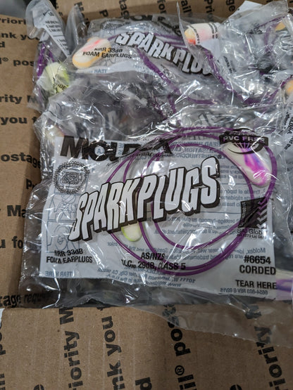 MOLDEX Earplugs: 33 dB, Non-PVC Foam, Bullet, Roll Down, Corded Box of 100  6654