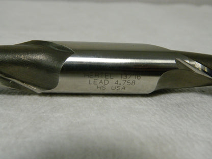 Hertel HSS Square End Mill 13/16" 1-9/16" LOC 7/8" Shk 5-1/2" OAL 2 FL 41115619
