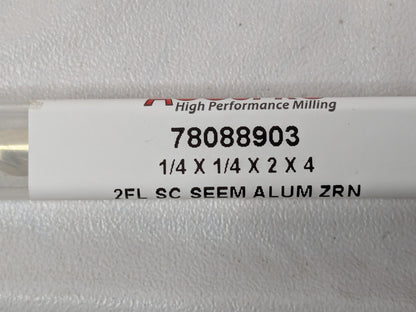 Accupro Carbide Square End Mill 1/4" Dia X 2" LOC X 4" OAL 2FL 78088903