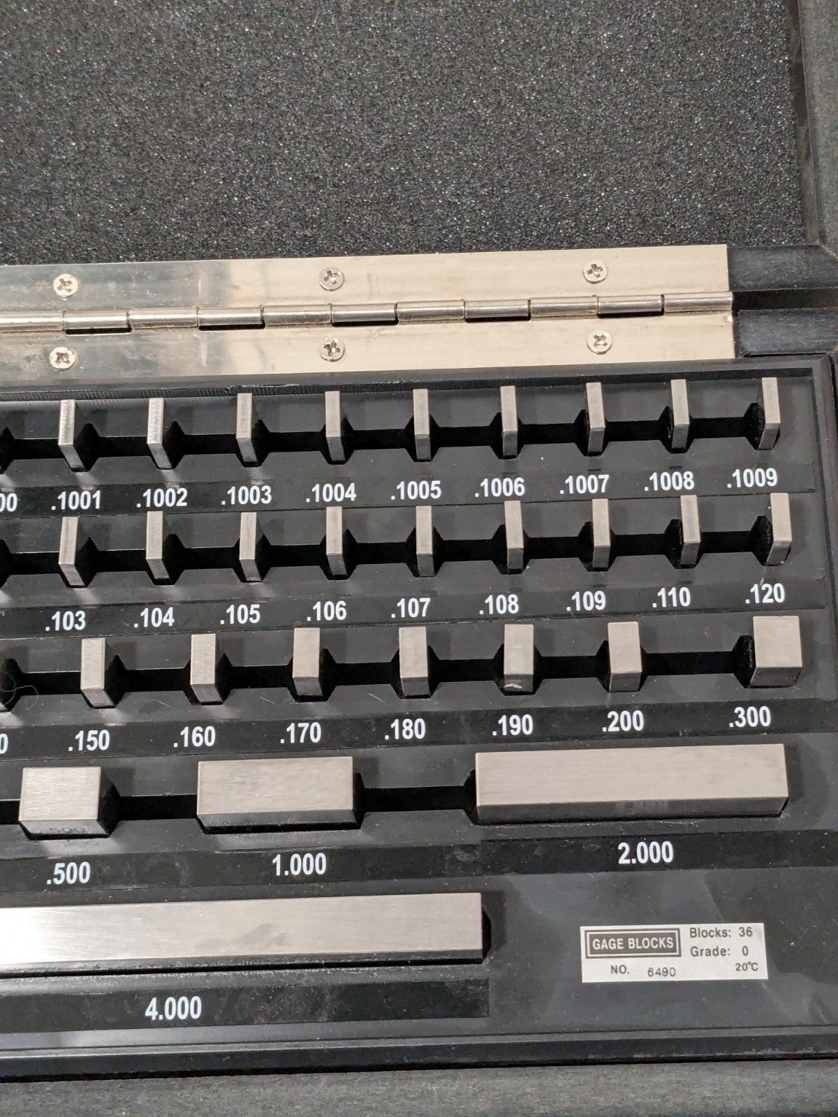 SPI Gage Block Set: 0.05 to 4'' Range, 36 Pc, Steel 30-914-6